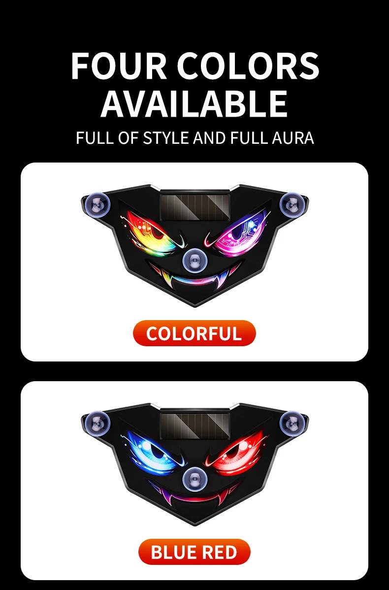 Neue Devil's Eye Ultra Helle Solarbetriebene Autoleuchte LKW LED-Leuchte Seitenleuchte Auto-Heckscheiben-Flexibles LED-Warnlicht – Detail 10