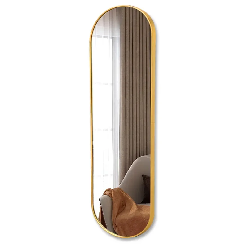 Aluminum Alloy Wall Mounted Full Length Mirror Frameless Glass Body Reflection for Home Bedroom Dressing Room Decor