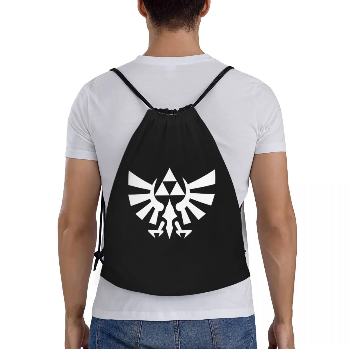 Custom The Legend Of Zeldas Drawstring Backpack, Gym Sport Sack, Saco de compras portátil Anime Game, homens e mulheres