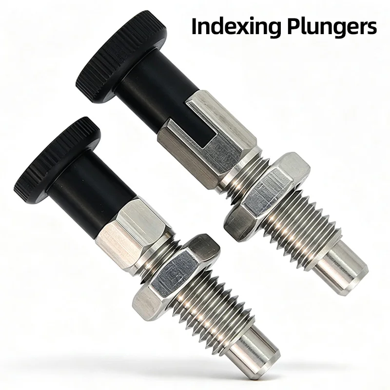 Knob Plunger Self-Locking Stainless Steel Spring Positioning Pin Reset Type Indexing Pin Coarse Thread M6M8M10M12