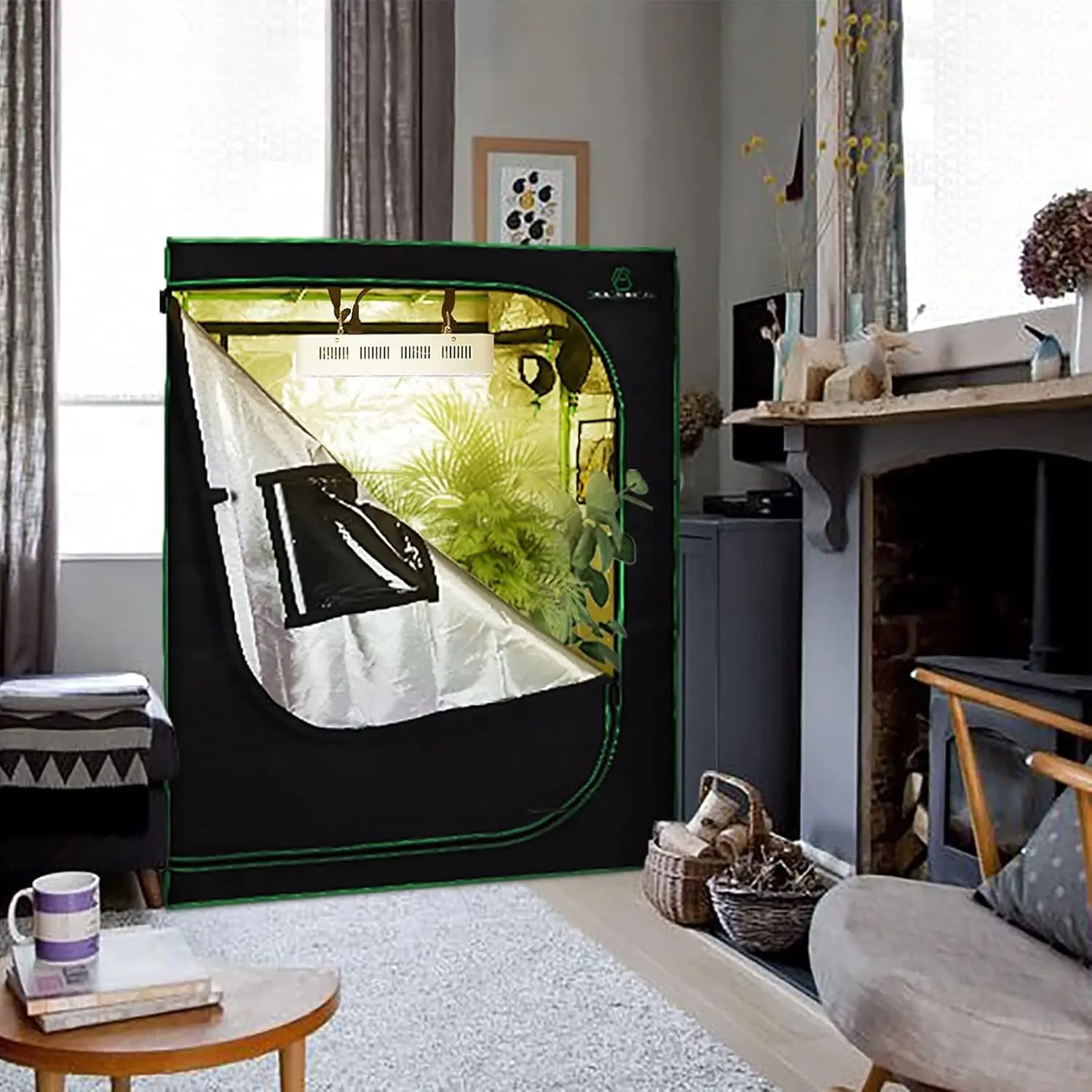 Ga Grow Tent 48""X24""X60"" 4'X2' Reflective Mylar Hydroponic Grow Tent With Observation Window And Waterproof Floor Tray For