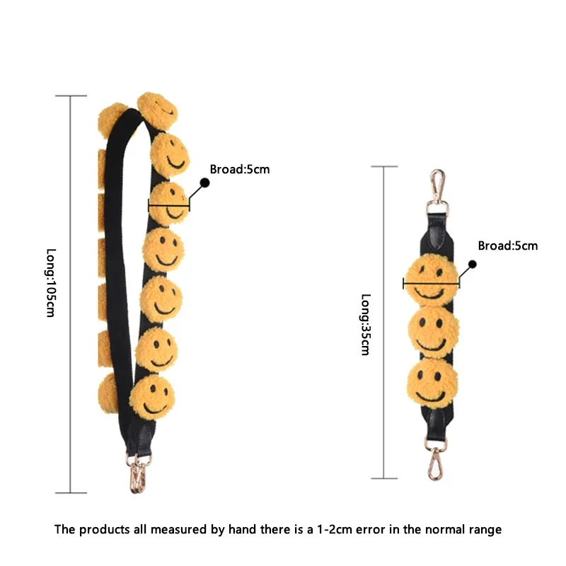EverToner Yellow Smiley Face Replacement Shoulder Strap for Crossbody Bag Single Shoulder Bag Accessories