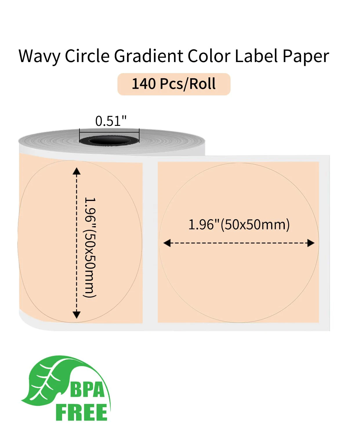 Label Paper Multi-Purpose Self-Adhesive 1.96" x1.96" Round Circle Label for M110/M120 Thermal Label for Home Office School Store