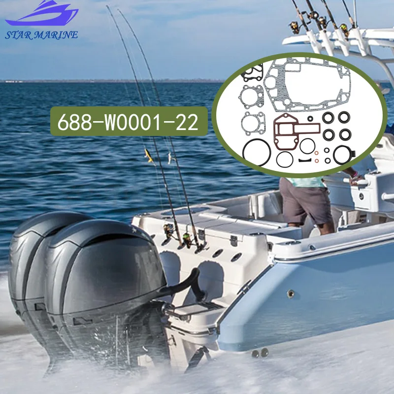 

Комплект прокладок нижнего блока 688-W0001-22 для подвесного двигателя Yamaha 1999-2010 75-90HP 4-тактный (R157) 688-w0001-20 688-W0001-22-00