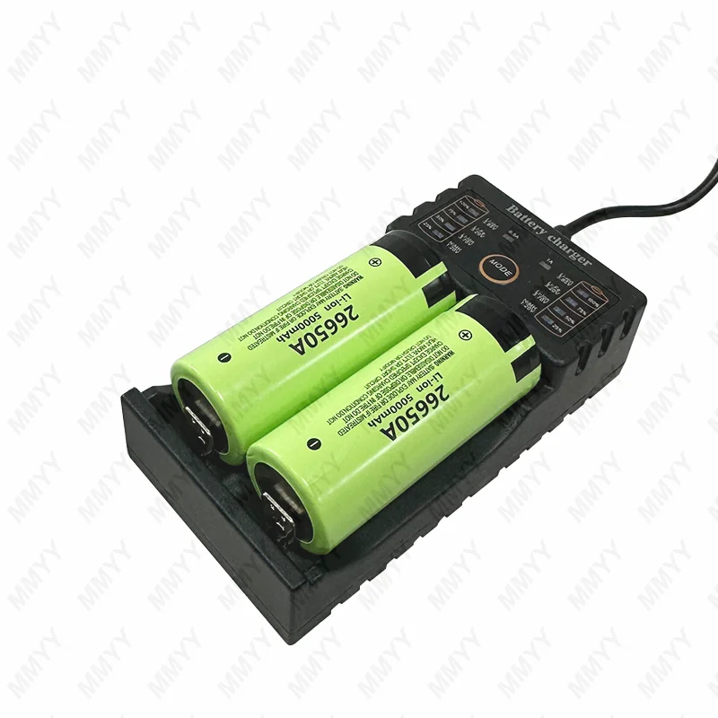 26650A Lithium Ion Battery 3.7V 5000mAh Rechargeable Battery Discharger 20A Flashlight Power Power Tool Battery + Charger view 5