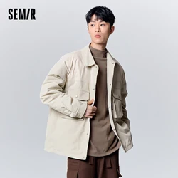 Semir Down Jacket Men 2023 Winter New Fashion Casual Top Daily Simple Exquisite Texture Loose Jacket