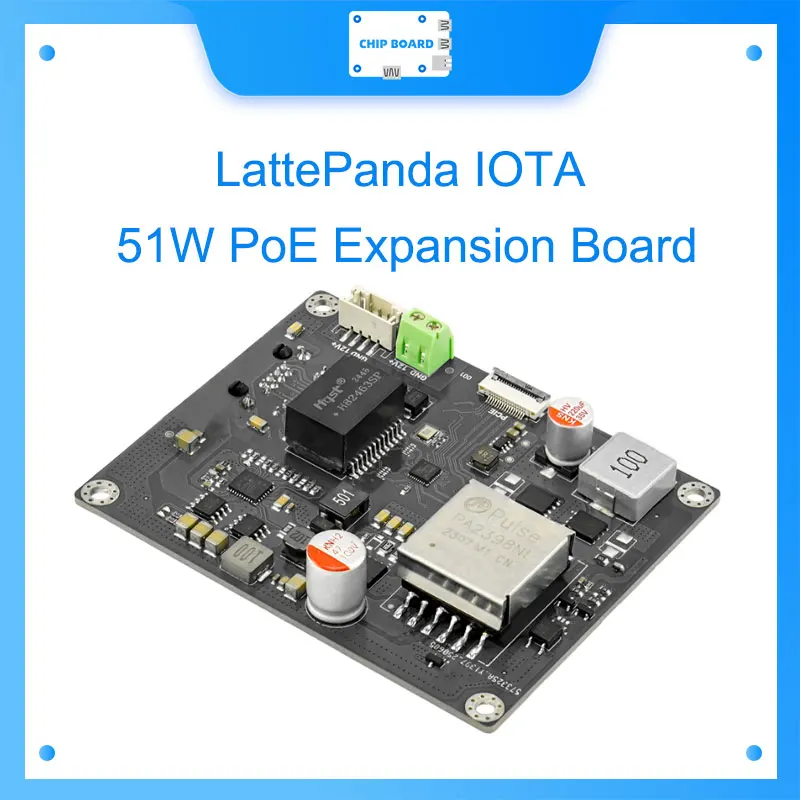 LattePanda IOTA 51W PoE expansion board compliant with IEEE 802.3bt for power over Ethernet applications