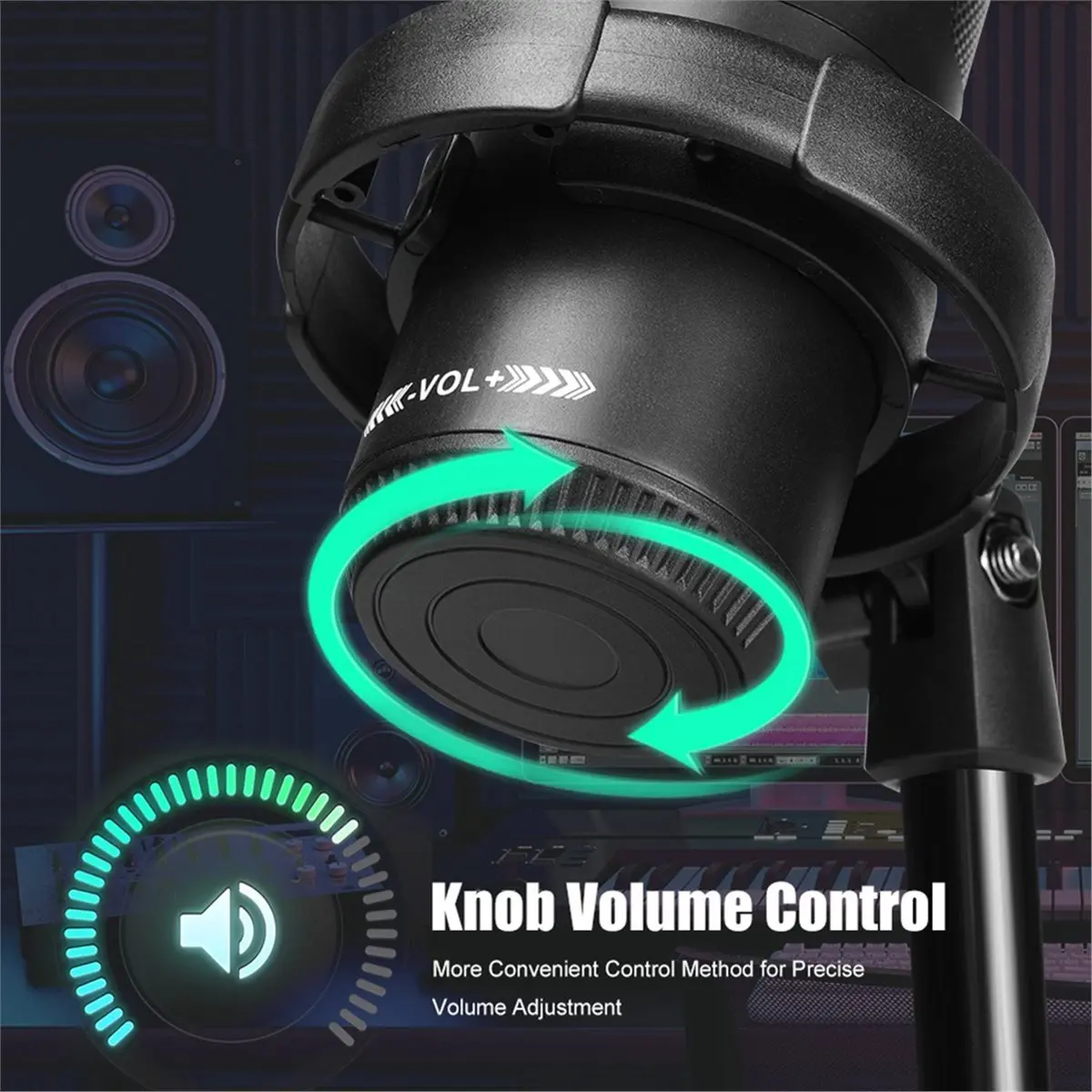 a06r-usbゲーミングマイク、rgb搭載、音量調節ノブ、タッチミュート機能付き、pc用ストリーミングポッドキャストコンデンサーマイク、録音用