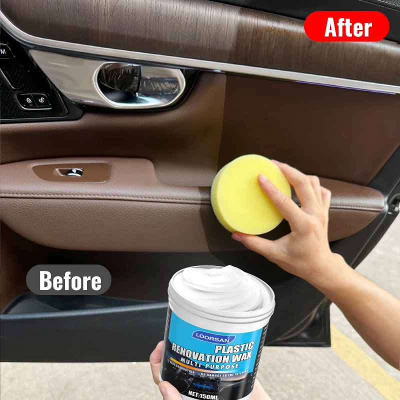 LOORSAN 150ML Multi-Purpose Plastic Renovation Wax Car Interior Restorer Long-Lasting Luster Restoration for Vehicles