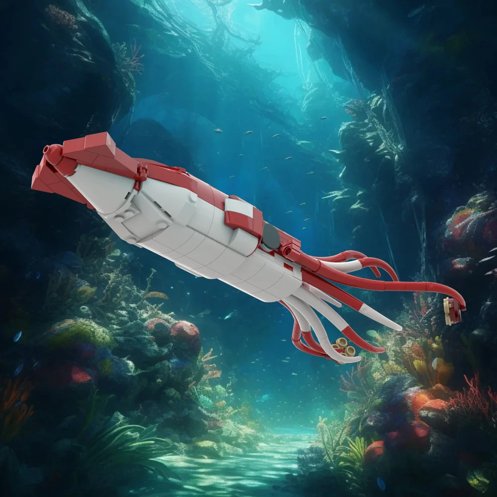 Gobricks MOC Giant Squids Architeuthis Ship Building Blocks Model Subnauticaeds Bricks diy Lifepods Cyclops Toy Children Gift