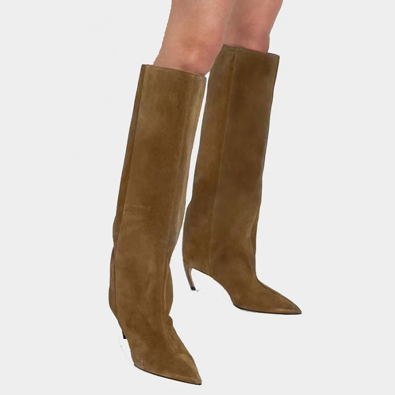 

Новые сапоги до колена на каблуке с острым носком, женские длинные сапоги без шнуровки, женские вечерние туфли на высоком каблуке-шпильке, женские Botines Mujer