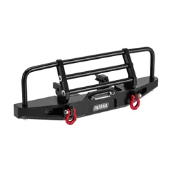 Paraurti anteriore posteriore nero in alluminio CNC con luci per aggiornamento Defender 1/18 RC Crawler TRX4M (4M-88)