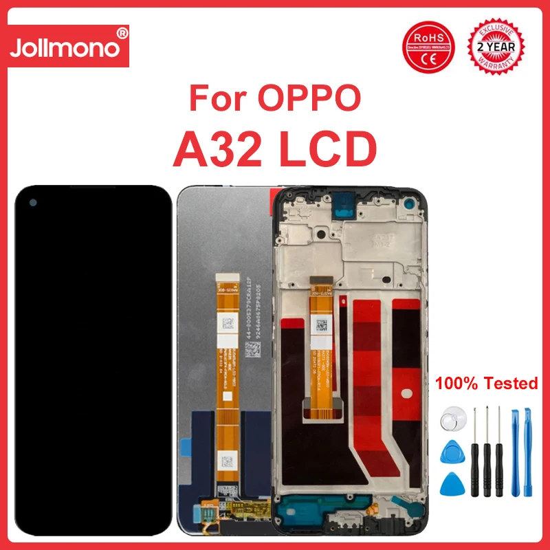 

For OPPO A32 LCD Display Touch Screen With Frame Digitizer Assembly Replacement Parts PDVM00