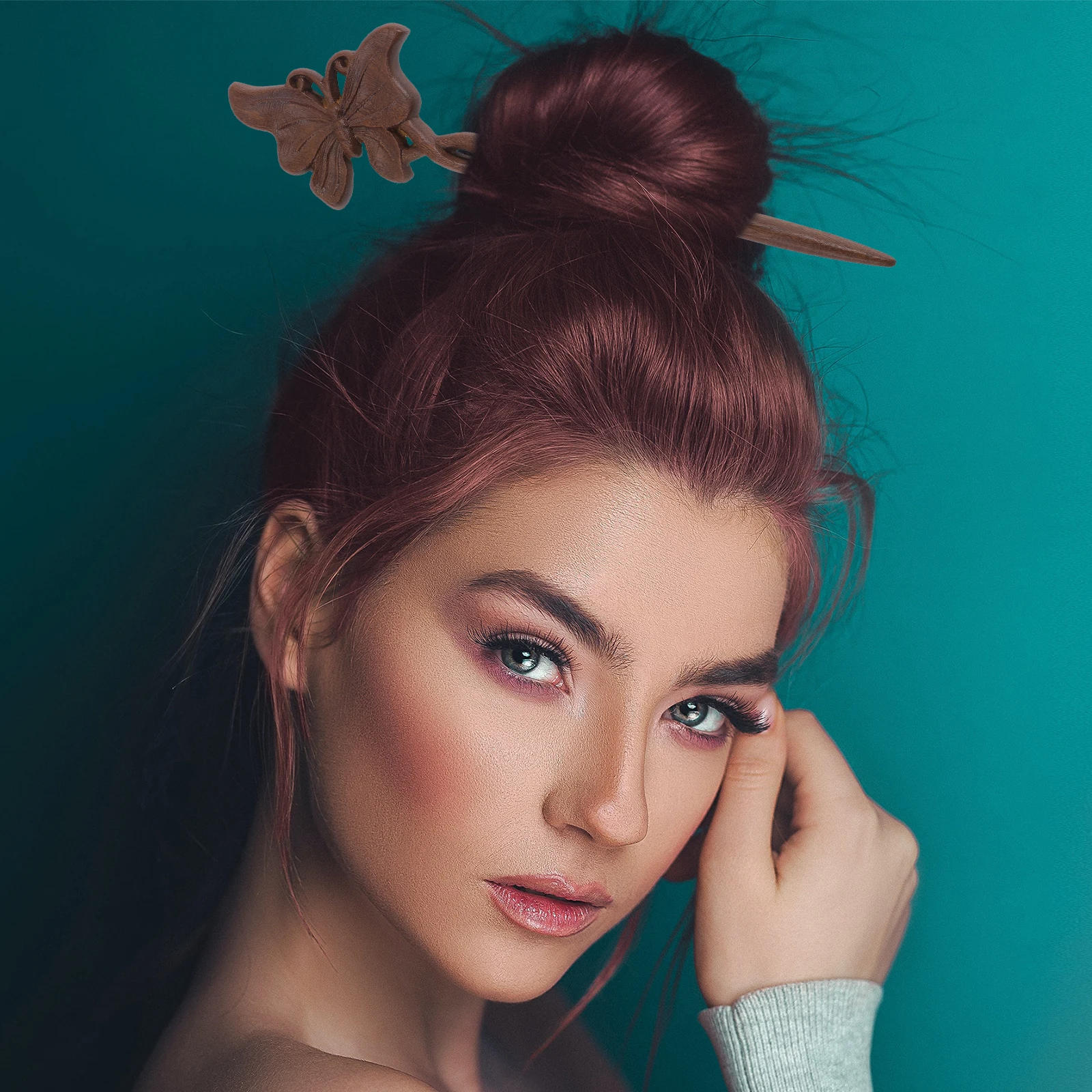 

Sandalwood Sticks Wooden Hairpin for Women Traditional Chinese Style Hair Accessories Long Hair Buns Updo Hanfu Costume Daily