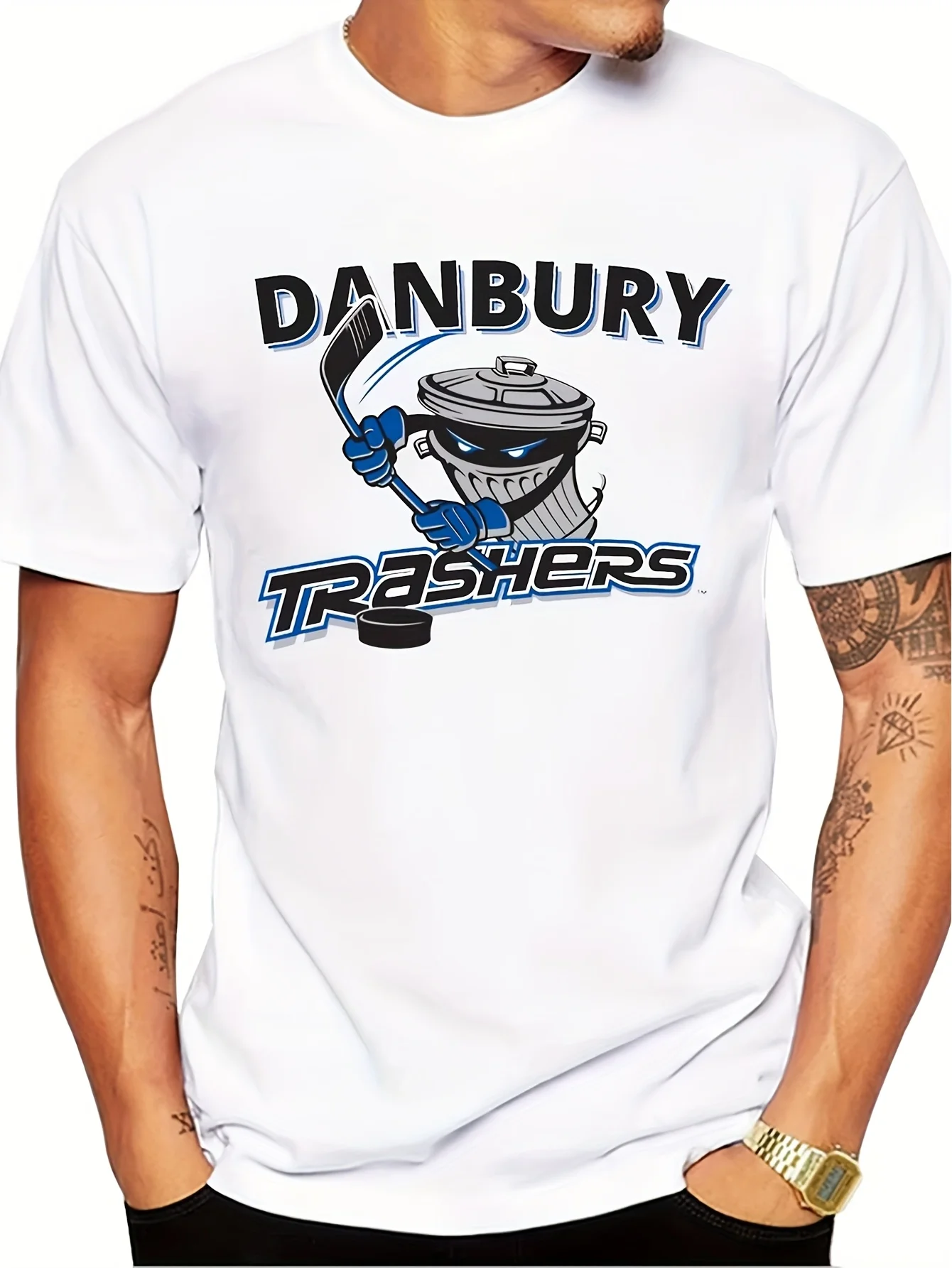 Men's Danbury Garbage Man Team Logo Shirt Suitable for Sports Events and Daily Wear Iconic Mascot Designed Specifically for Fans