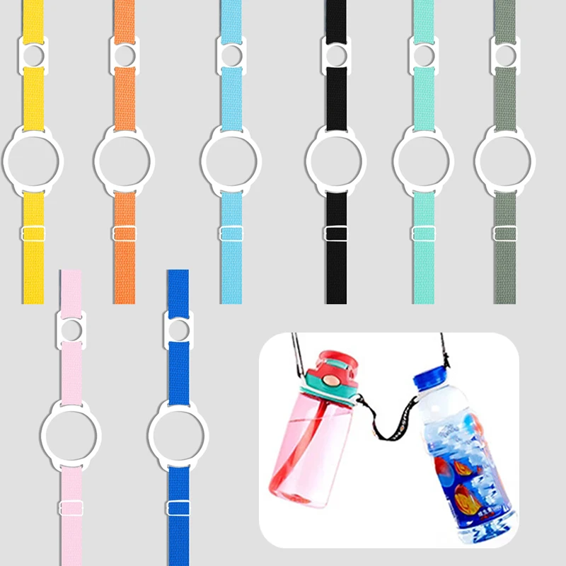 1pc 2 In 1 Adjustable Water Bottle Strap Universal Portable Water Bottle Shoulder Strap Holder Travel Strap