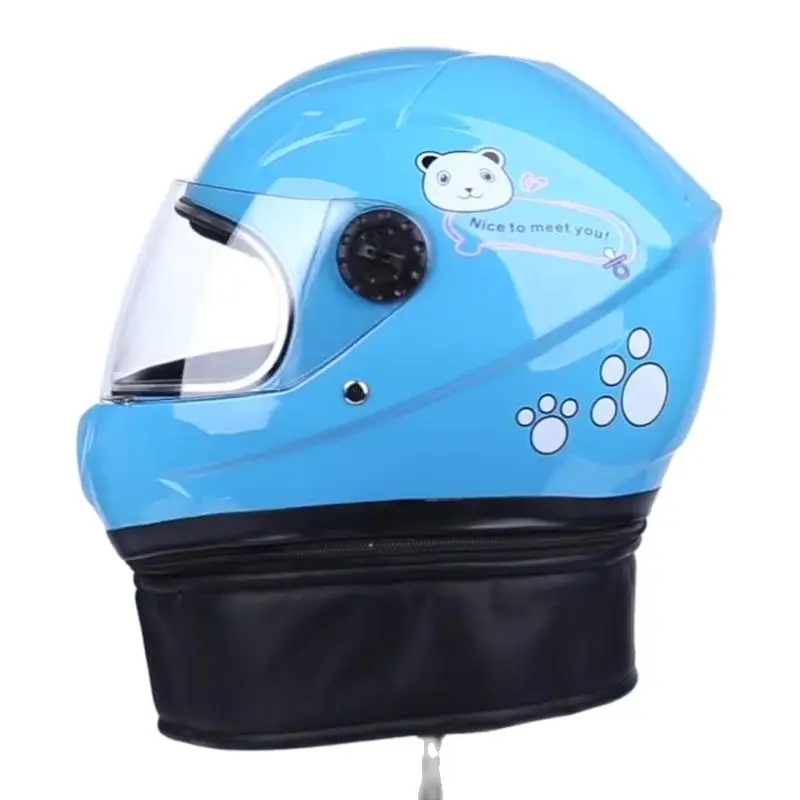 

Full Face Motorcycle Helmet with Removable Winter Neck Scarf for Kids Childrens, Street Bike Flip up Modular Full Face Helmet