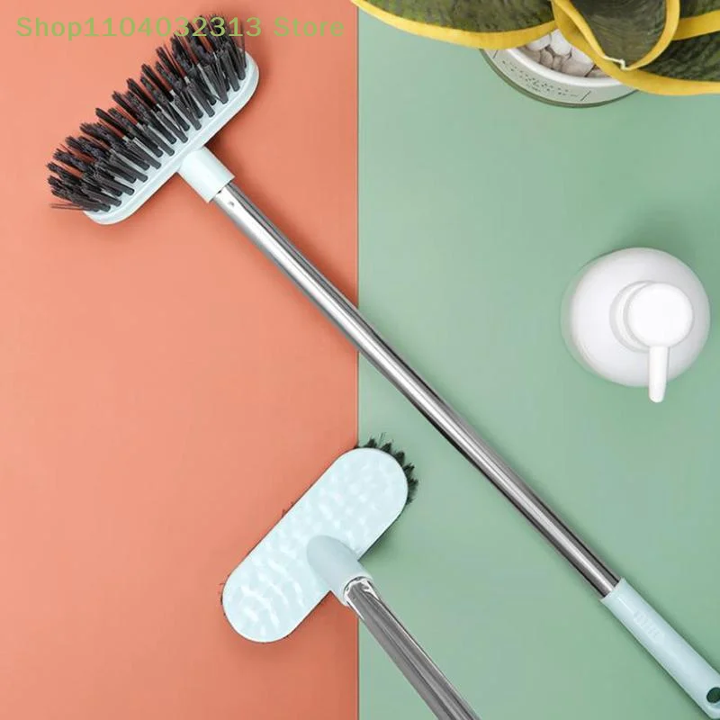 Cepillo para fregar pisos con mango largo, para limpiar balcones, patios, garajes, interiores/exteriores, multiusos, resistente, para pisos de madera dura