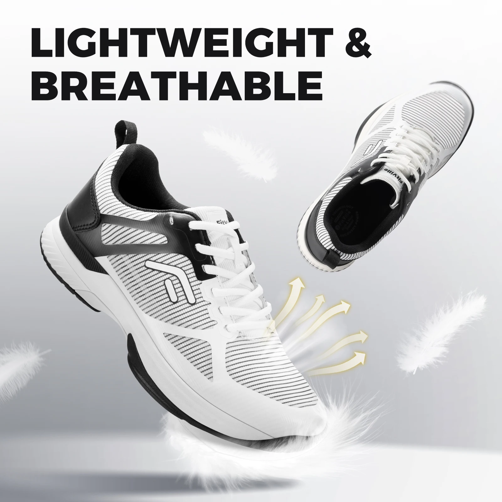 FitVille Extra Wide Tennis Shoes Cushioning Gym Pickleball Shoes for Men Casual Sneakers Sport Walking Shoes Support Breathable