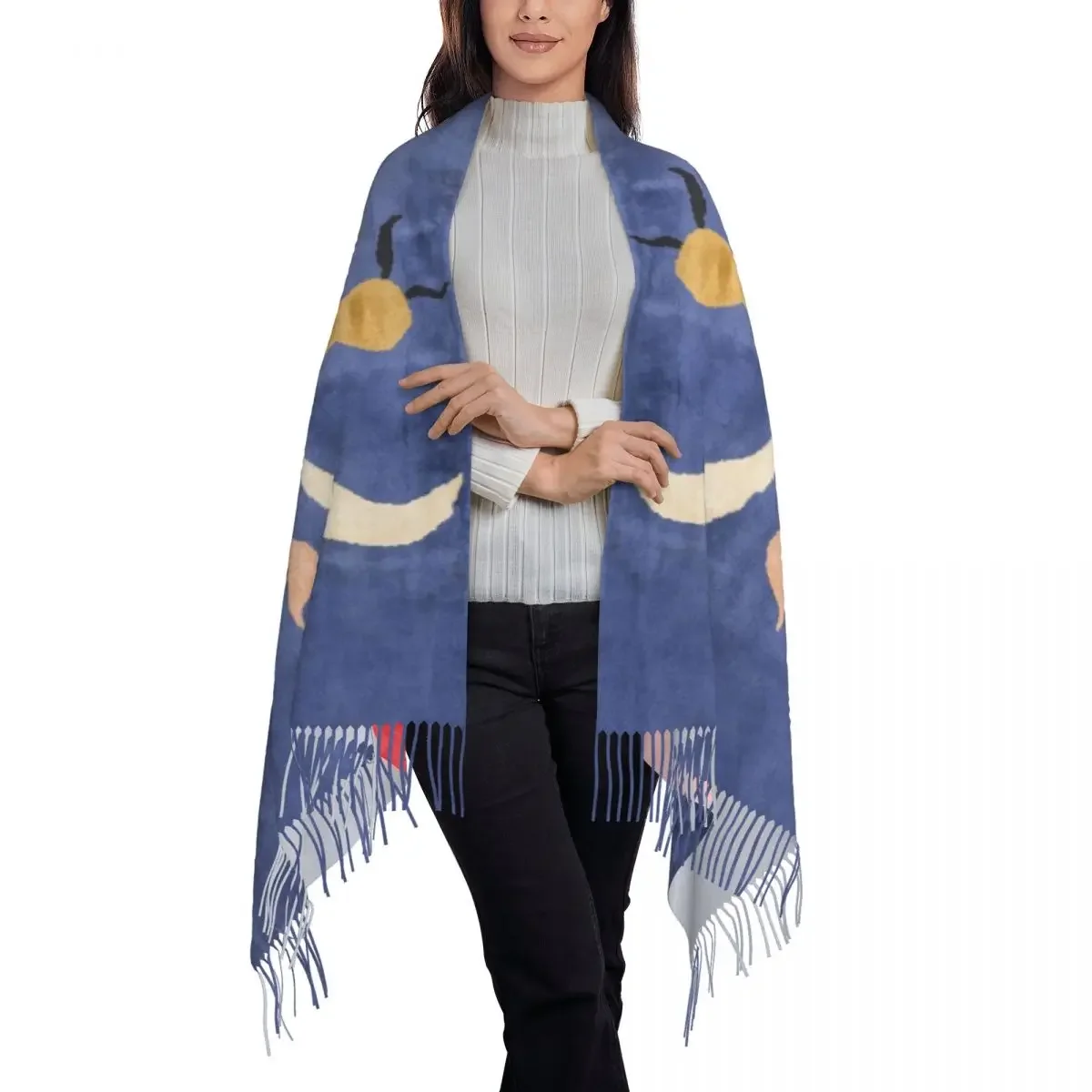 Lady Large Spanish Dancer Scarves Women Winter Soft Warm Tassel Shawl Wraps Joan Miro Abstract Art Scarf