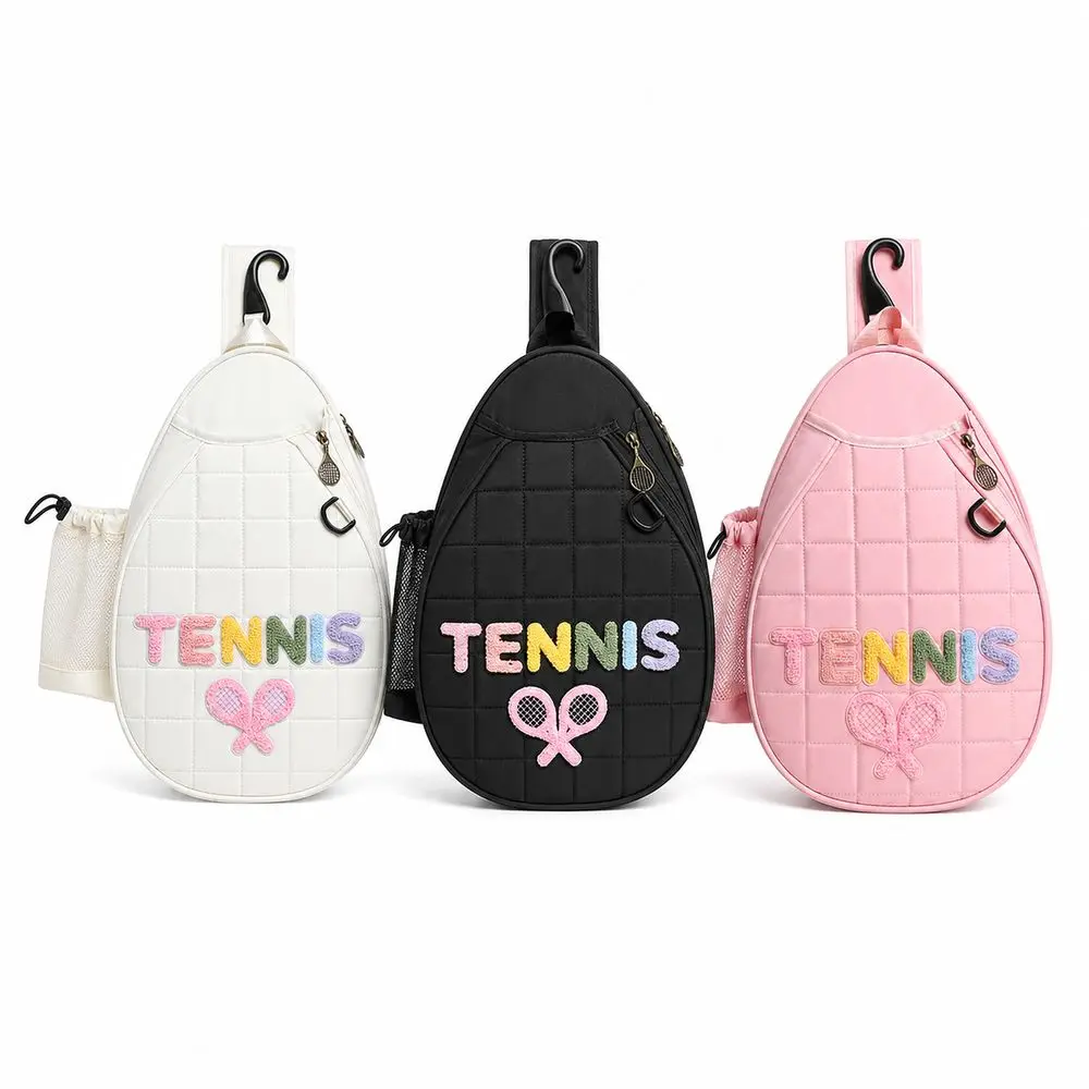 Large Capacity Tennis Rackets Sling Bag Waterproof Quilted Pickleball Paddle Backpack Lightweight Badminton Racket Crossbody Bag