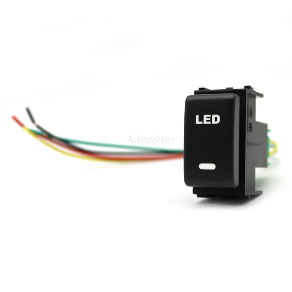 1PC Car LED Light Front Rear Diff lock Radar Button Switch Fit For Nissan Tiida Qhashqai X-TRALI Patrol Y62 2008-2014