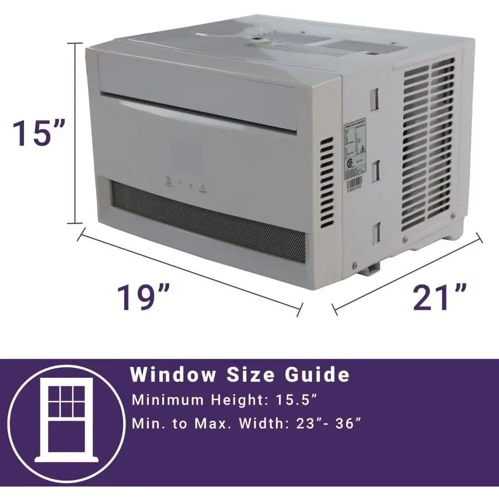 Freonic 10,000 Dehumidifier,Medium Rooms up to 450 Sq. Ft, Air Conditioner Window Unit with Remote Control in White, 10000 BTU