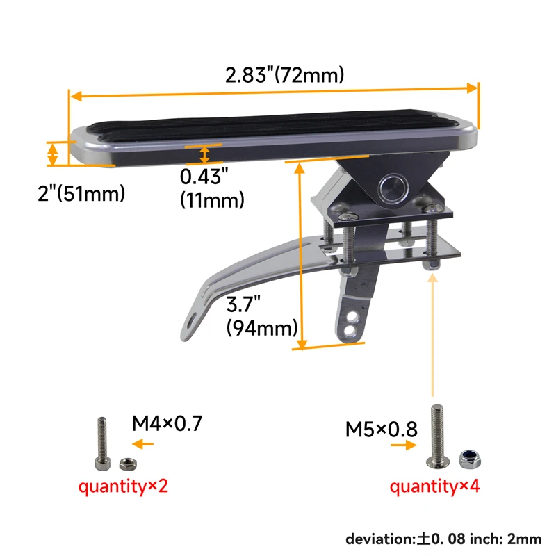 BILLET POLISHED ALUMINUM FLOOR MOUNT GAS THROTTLE PEDAL FIT  FOR CHEVY FORD MOPAR UNIVERSAL BLACK/SILVER