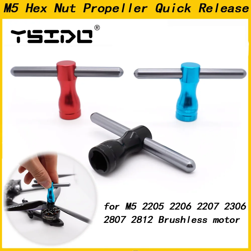 YSIDO Portable M5 Hex Nut Propeller Quick Release Wrench DIY Tool for FPV Racing Freestyle Drone 2205 2206 2207 2807 2812 Motor