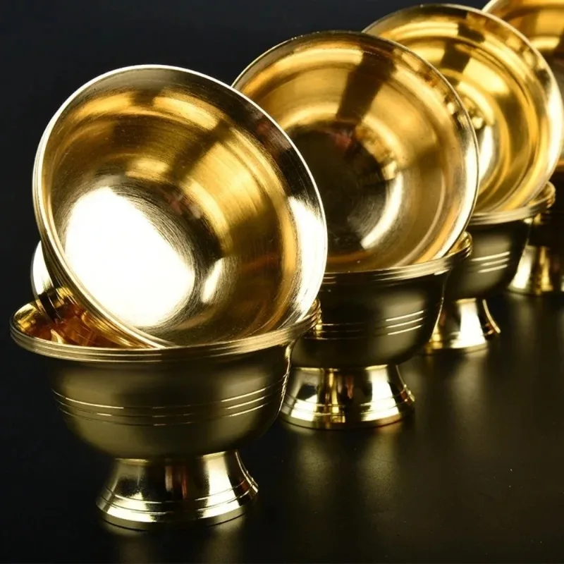 وعاء شرب من النحاس النقي نحاسي صغير ميمون كوب ماء إبداعي مقدس شاي ذهبي هدية منزلية بوذية مزخرفة