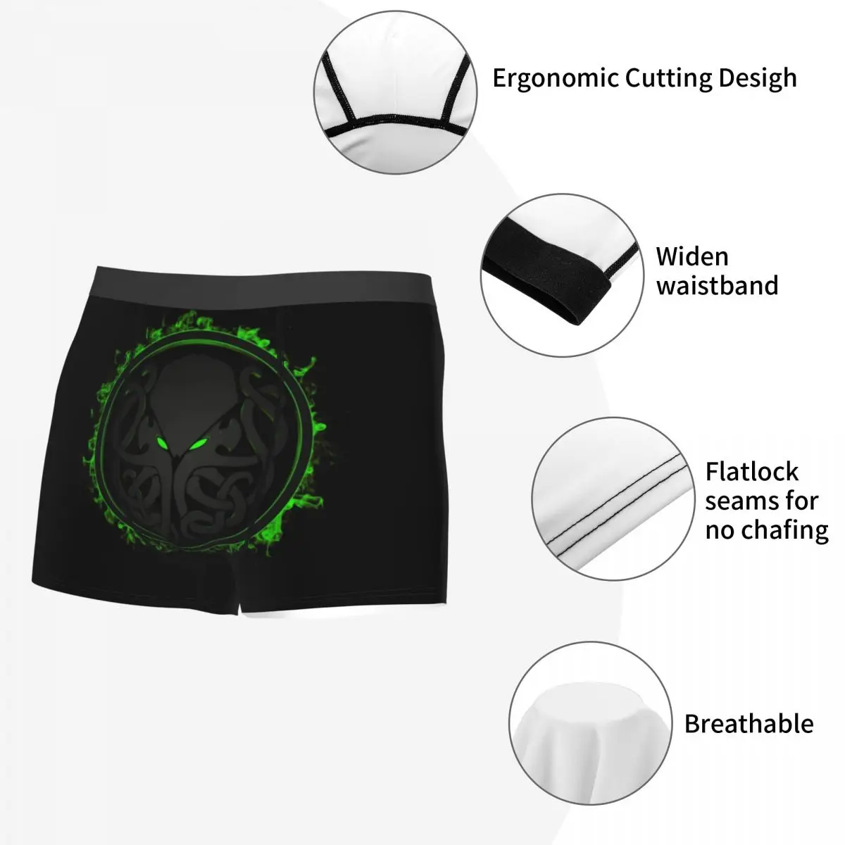 Custom The Call Of Cthulhu Underwear Men Breathable Lovecraft Mythos Monster Boxer Briefs Shorts Panties Soft Sexy Underpants image 5