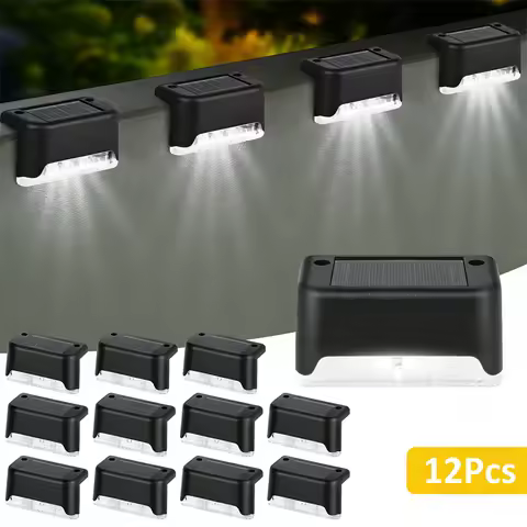 4/8/12/pcs Solar LED Lights Outdoor Garden Light Deck Lamp Solar Stairs Light Waterproof Solar Step Lamp Patio Garden Decoration