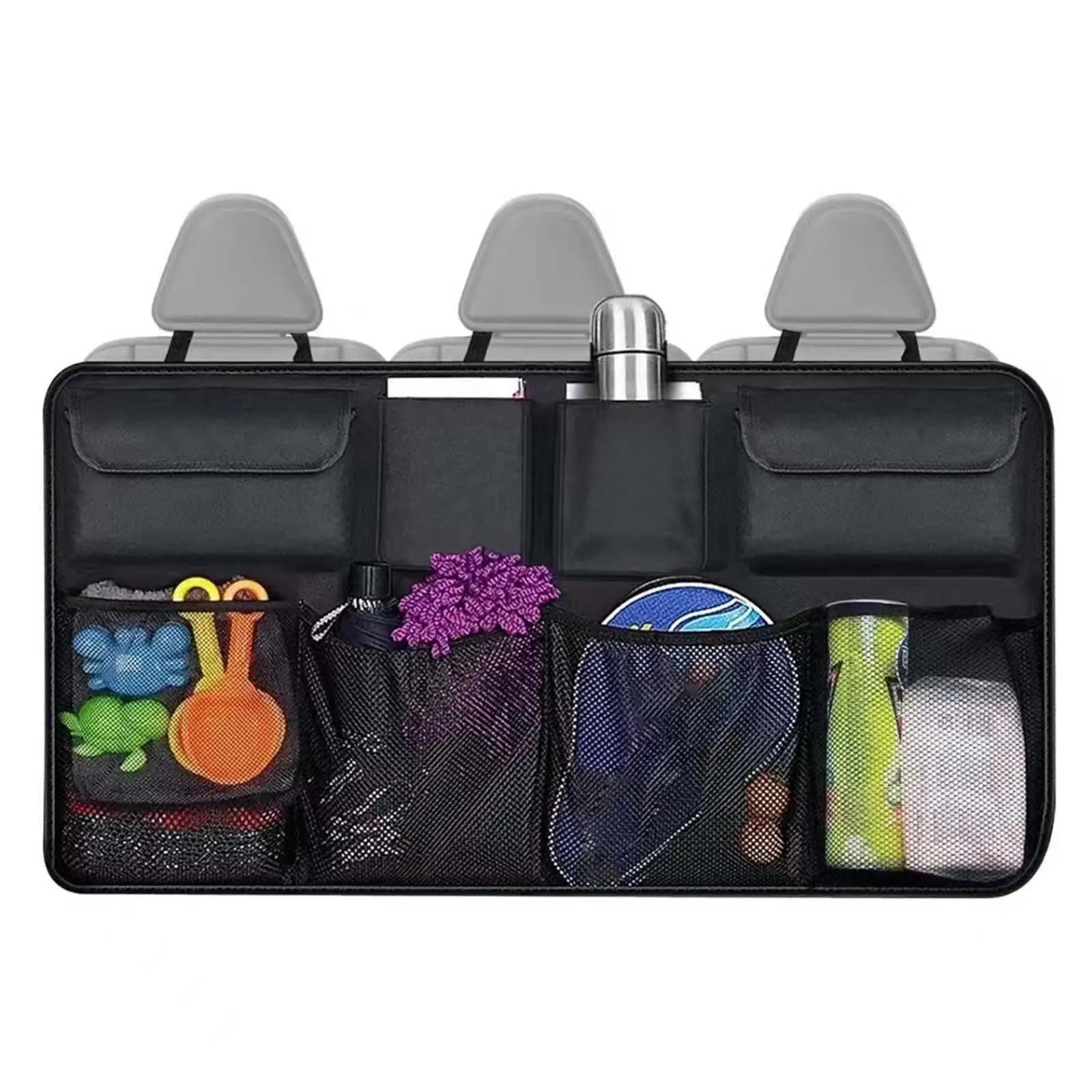 Car Backseat Organizer Protector Storage Box Car Seat Organizer for Space Saving Travel Accessories Drinks Document Phones