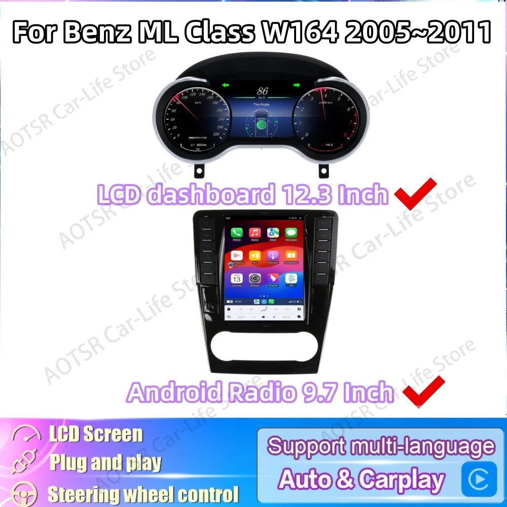 Smart Car Upgrade Kit For Benz ML-Class W164 2005~2011 LCD Digital Cluster Instrument Panel Cockpit Multifunctional Speedometer