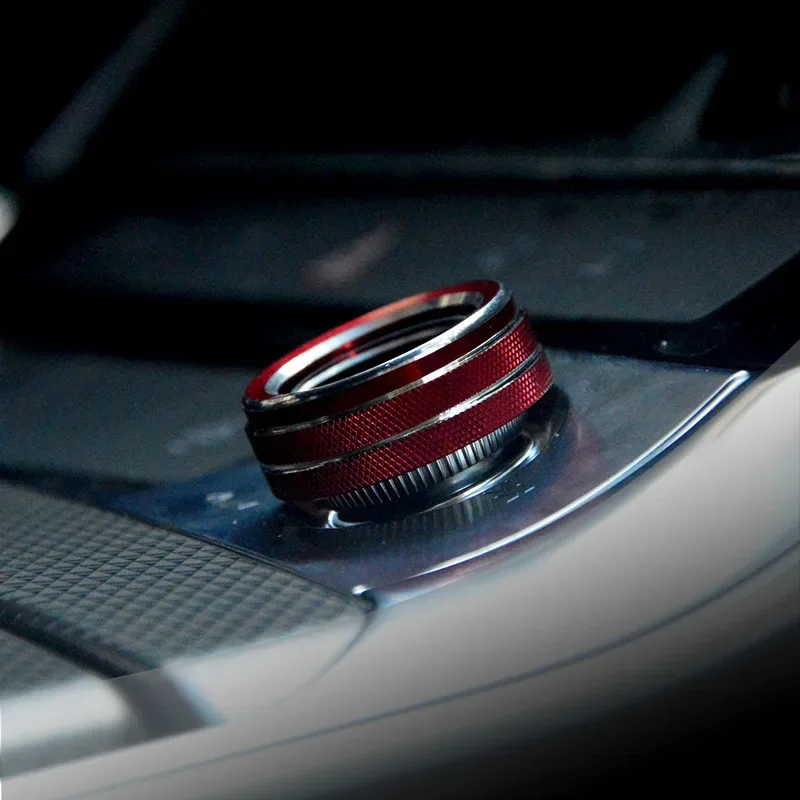 1pcs Car Center Console Volume Adjust Knob Decoration Ring Trim Cover For Audi A6L A8 A7 Q8 Q7 S7 Interior Accessories