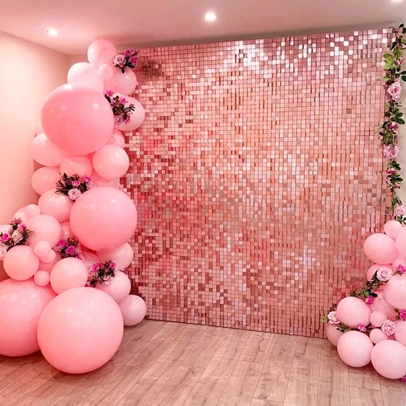 Black Gold Birthday Party Decorations Backdrop Curtains Glitter Tinsel Fringe Foil Curtain Background Wedding Adult Anniversary