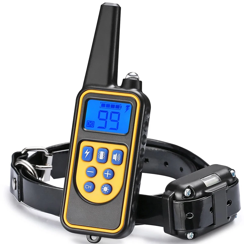 Collar de Adiestramiento para Perros con Control Remoto, Collar Eléctrico Impermeable Recargable con Alcance de 1640 pies y LED