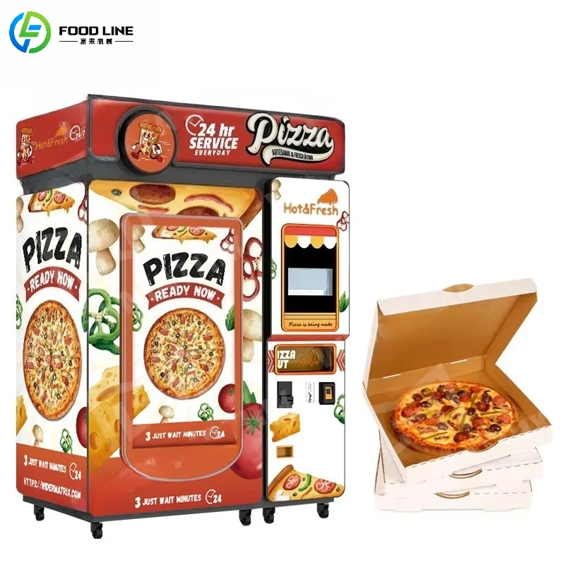 Customized Commercial Outdoor Pizza Vending Machine Automatic Fresh Hot Pizza Vending Kiosk with Refrigeration System