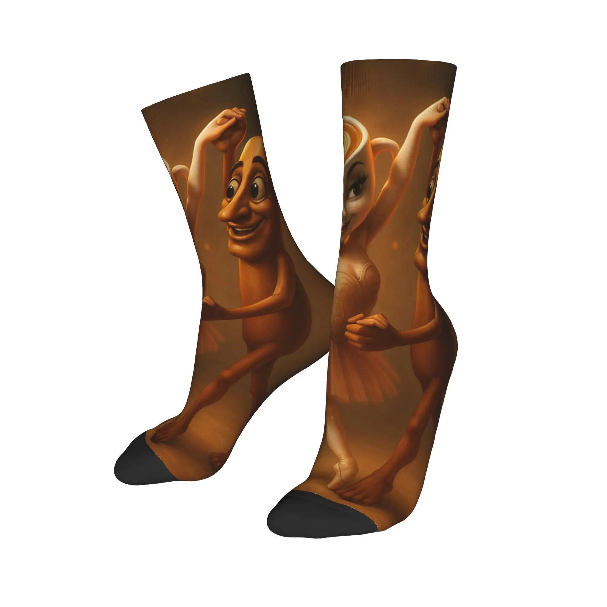

Tung tung sahur and ballerina capuchina Dance Funny Meme Design Dress Socks Merch for Daily Wear Non-slip Dress Socks