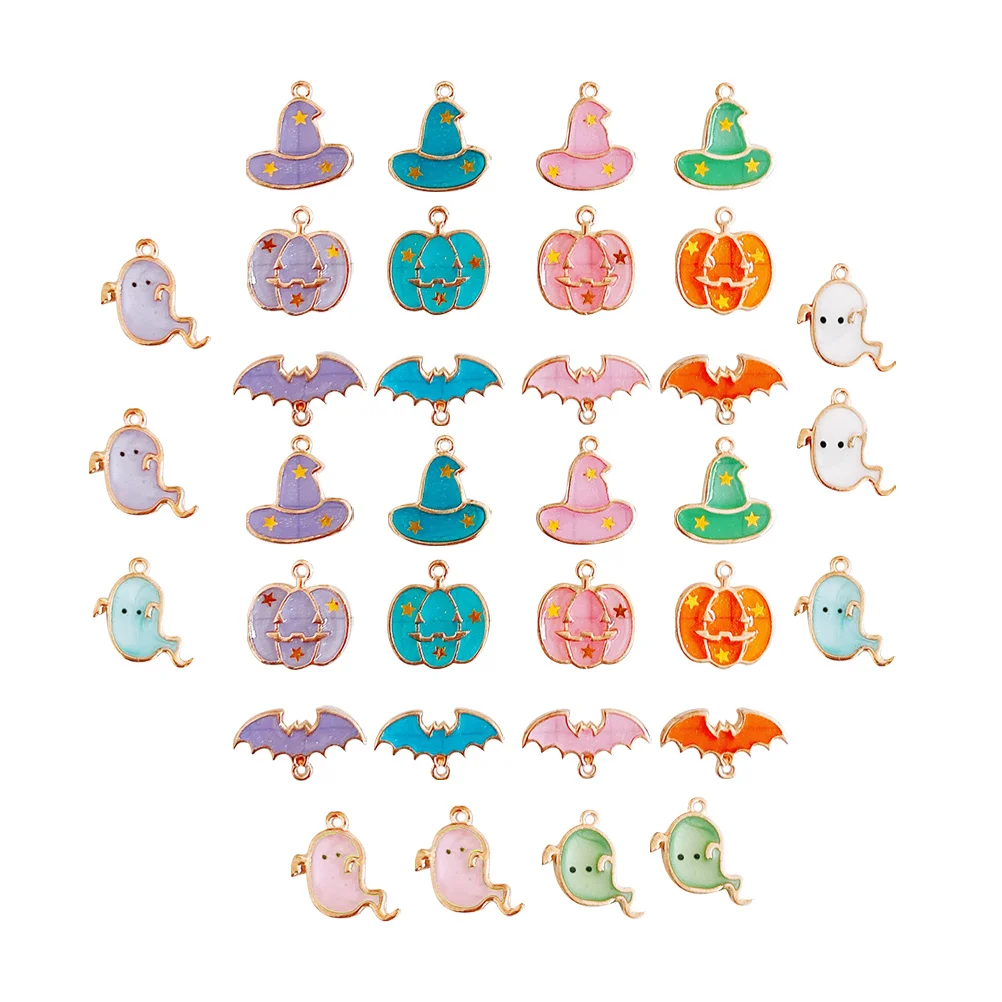 

Pumpkin Ghost Hat Halloween Alloy Charms Crafts Pendant Ornaments DIY Making Accessories Jewelry Decor Bracelet
