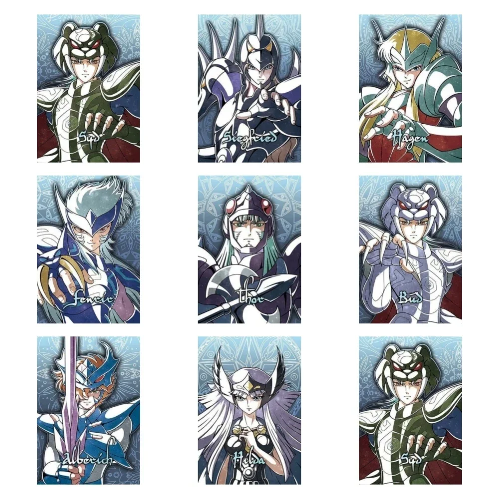 9 шт./компл. флэш-карта Saint Seiya Baiane Kanon анимационные персонажи Ретро Серия аниме классика искусственная игрушка подарок