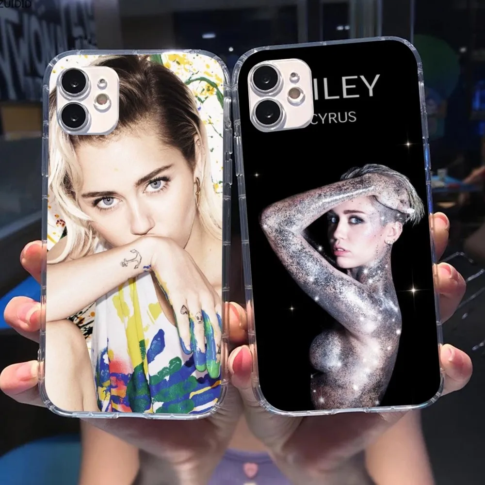 Cool Miley Cyrus Mobile Cell Phone Case for iPhone 15 14 13 12 11 XS X 8 7 6 Plus Mini Pro Max SE 2022 Clear Phone Cover Funda