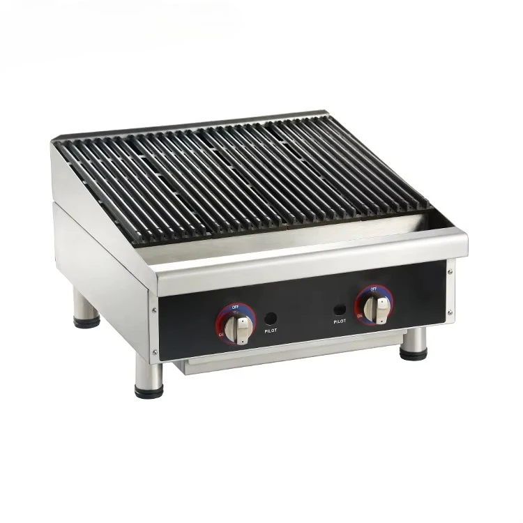 LPG or Natural Gas  Table Top Gas Char Broiler Commercial Gas Rava Rock Grill,bbq Oven Grill