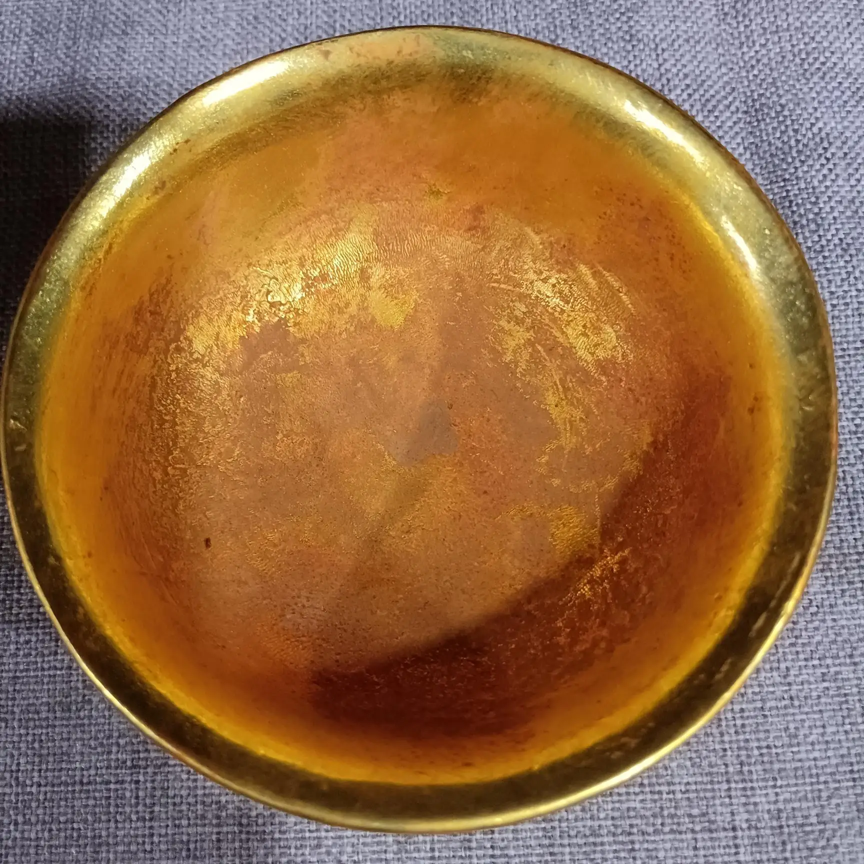 Vintage Datang Zhenguan Flower Gem Bowl Handmade Inlaid Alloy Antique Palace Imperial Collection Sculpture Statue