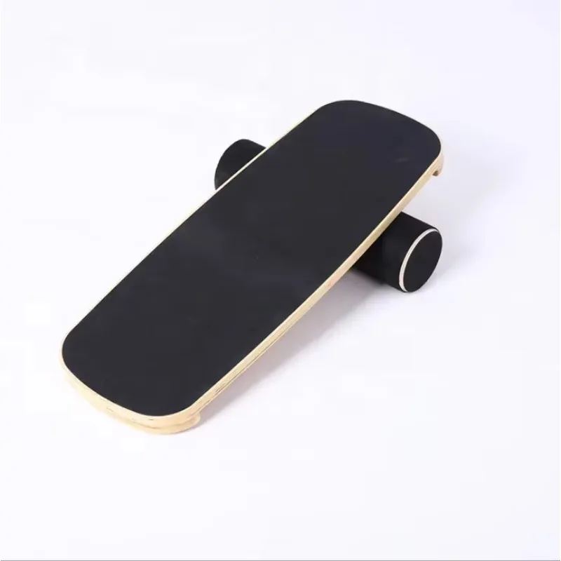Balancing Exercise Fitness Equipment Wooden Yoga Balance Board with Roller for Waist & Body