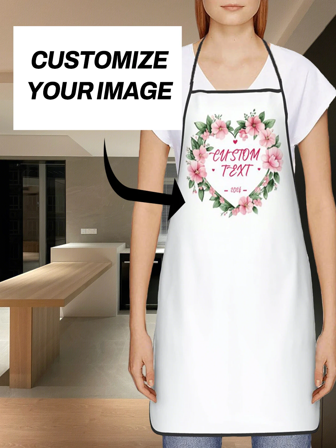 مخصص طباعة النص الرجال المطبخ المئزر التوقيع مآزر المطبخ المنزل الخبز الملابس #3