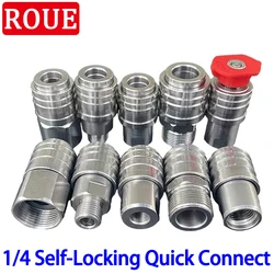 Pressure Water Gun Stainles Steel 1/4 Self-Locking Quick Connector G1/4 M22 M14 Thread Quick Coupling Adapter Washer Accessories