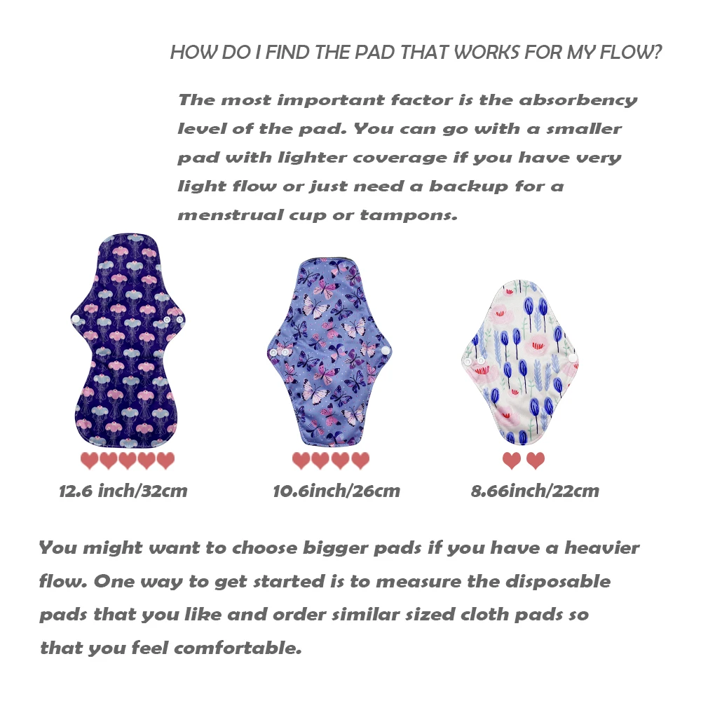 فوط صحية قابلة للغسل للنساء، وسادات للحيض قابلة لإعادة الاستخدام، وبطانات اللباس الداخلي ذات التدفق الخفيف، وفحم الخيزران، مقاس صغير، 6 قطع #6