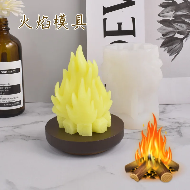 

Simulation Flame Candle Silicone Mold for Handmade Chocolate Decoration Gypsum Aromatherapy Soap Resin Candle Silicone Mould