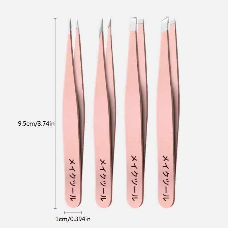 2/4pcs Premium Stainless Steel Tweezers Set - Expertly Remove Unwanted Hair, Splinters, and Ingrown Hairs,